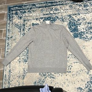 NWOT Calvin Klein Steel Gray 1/4 Zip Mock Neck Sweater Men’s Size Lrg.Never worn